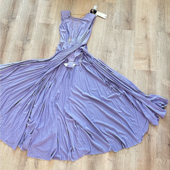 Elisabetta Franchi sexy shimmer lavander maxi dress | red carpet sleveless sizeS - Picture 6 of 7